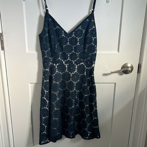 Altard State Navy Blue Lace Lined Dress Size Small HARDLY WORN